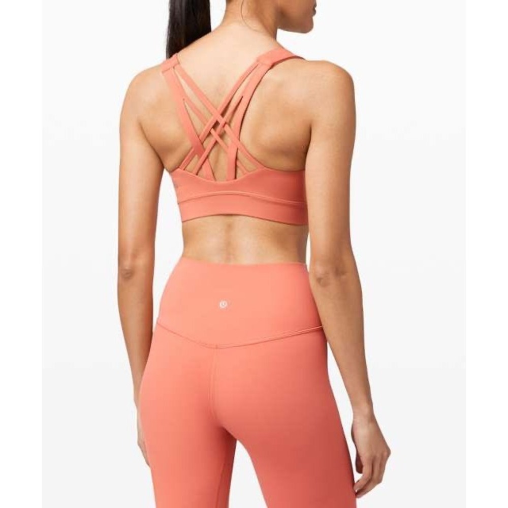 Lululemon Coral Energy Longline Ribbed Luxtreme Bra Size Cross-Back Light Size 4